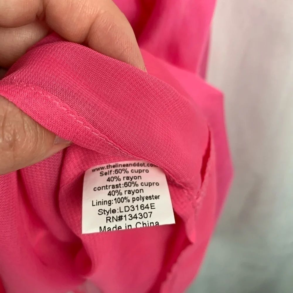 Line & Dot Racerback Fit & Flare‎ Pink Dress M NWT